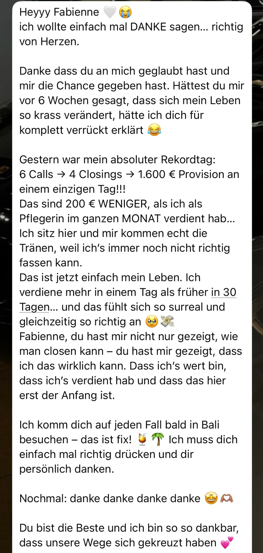 Salesqueens Erfahrung 26 aus der WhatsApp-Gruppe