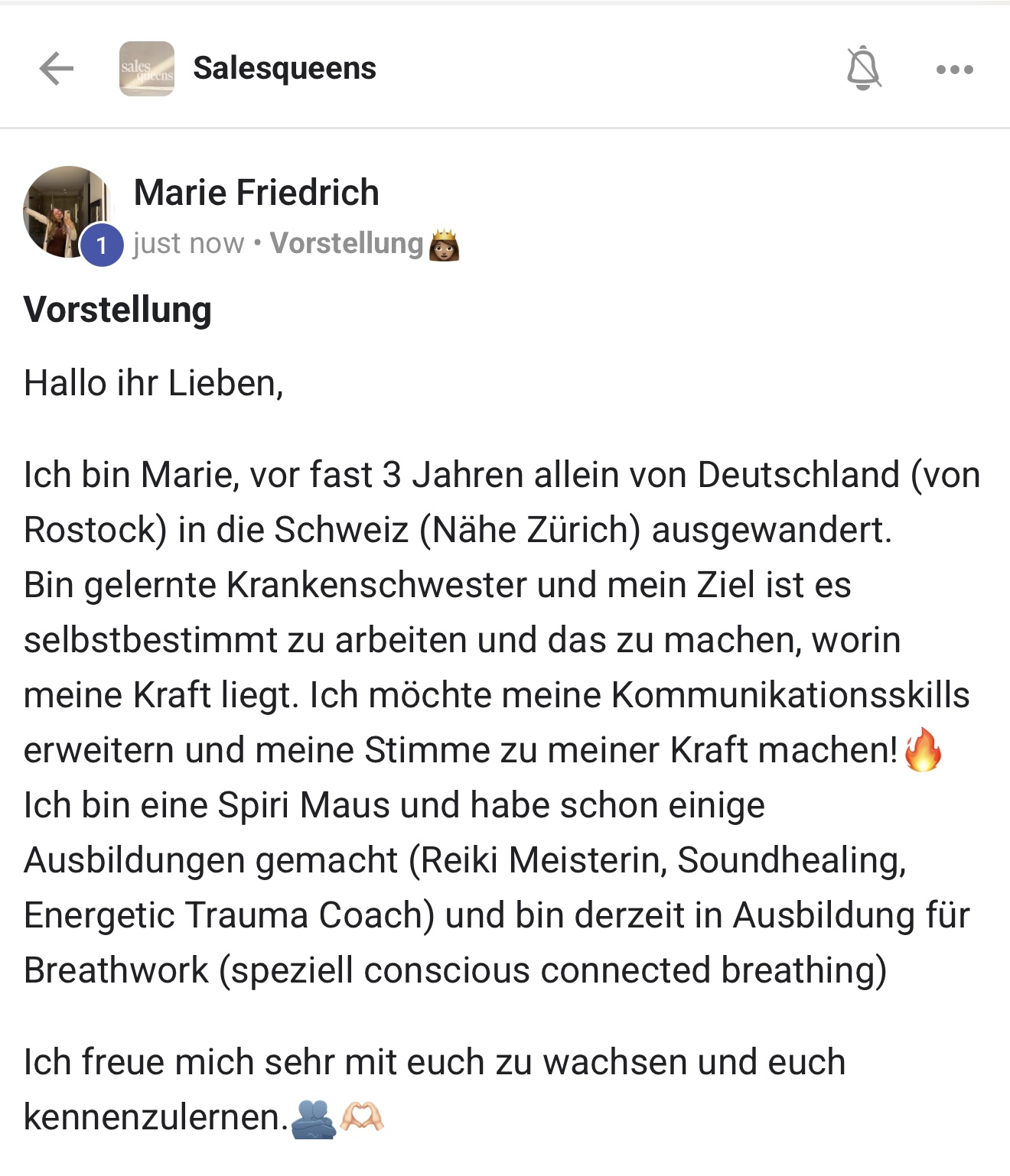 Salesqueens Erfahrung 21 aus der WhatsApp-Gruppe