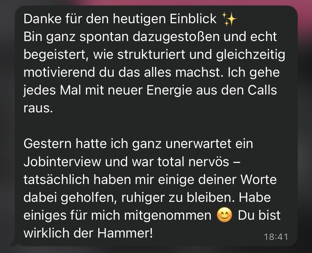 Salesqueens Erfahrung 15 aus der WhatsApp-Gruppe